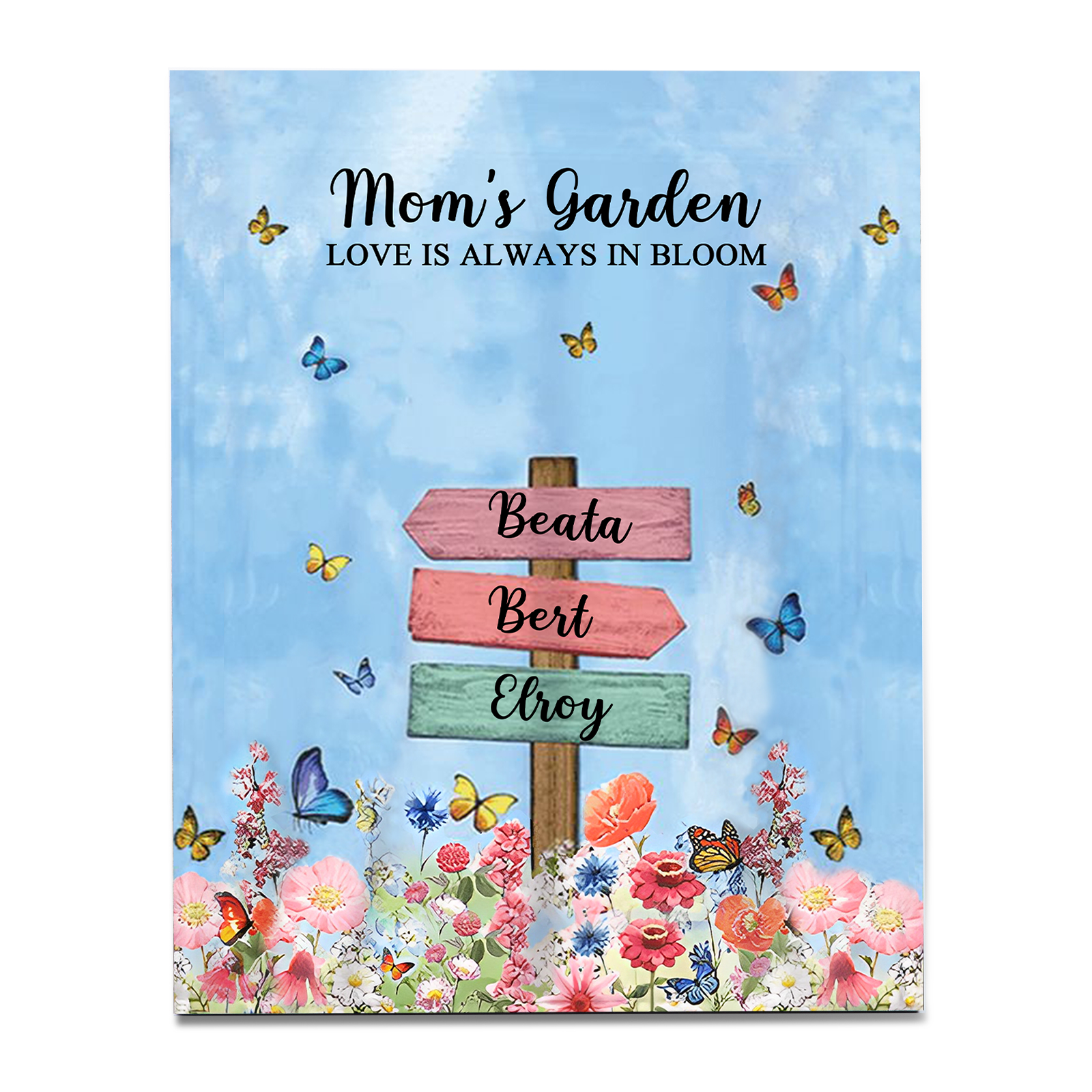 3 Names - Personalised Wooden Plaque Garden Custom Text Home Decoration Gift for Mother/Grandma-Jessemade AU