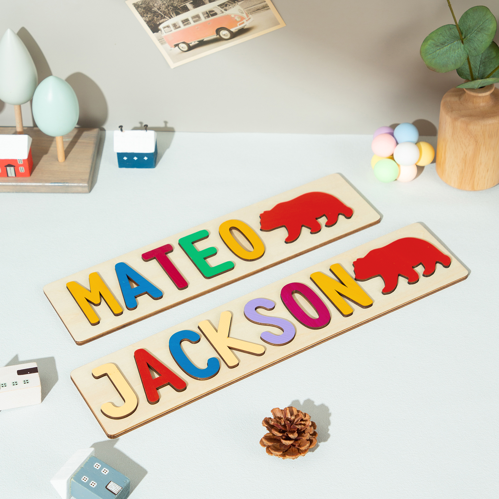 Personalised Kid's Wooden Name Alphabet Puzzle Toy for Toddlers Early Learning Child Toy-Jessemade AU