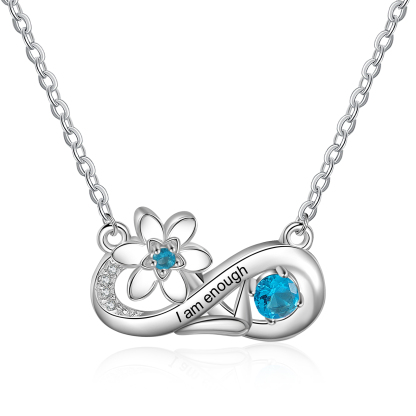 Personalised March Birthflower Necklace With Birthstone Gift For Women-Jessemade AU