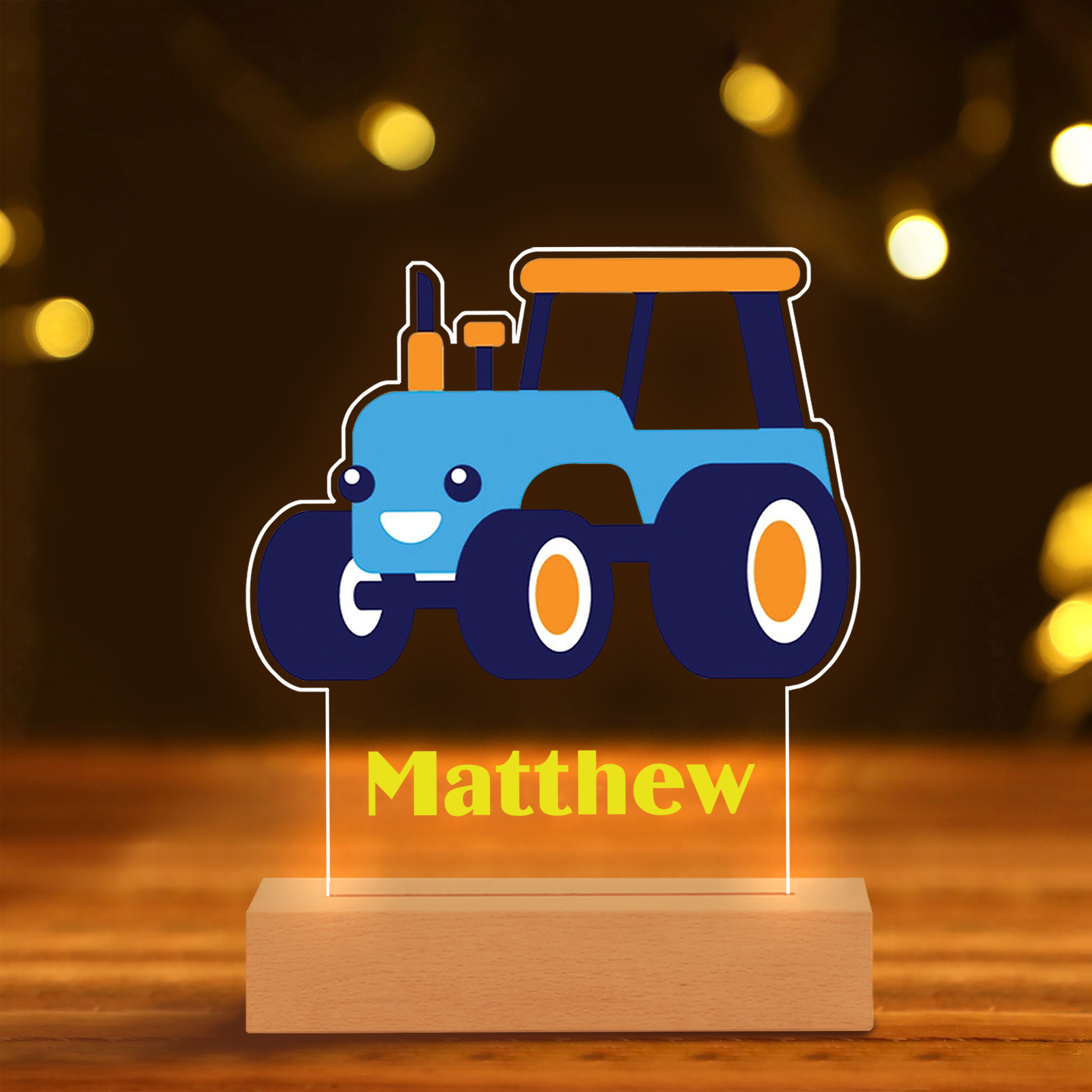 Personalised LED Night Light Custom Name Night Lamp Truck Night Light Gifts For Baby Boys-Jessemade AU
