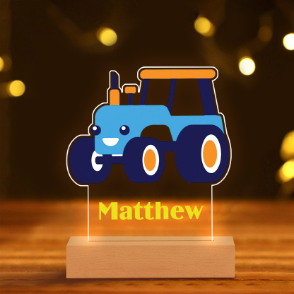 Personalised LED Night Light Custom Name Night Lamp Truck Night Light Gifts For Baby Boys-Jessemade AU