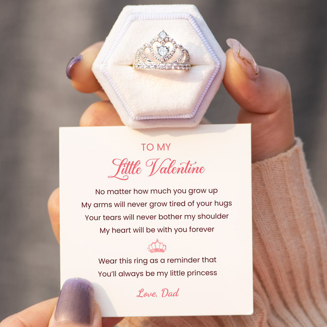 Dad To Daughter, No matter how much you grow up, Princess Crown Ring With Card, Gifts For Her-Jessemade AU