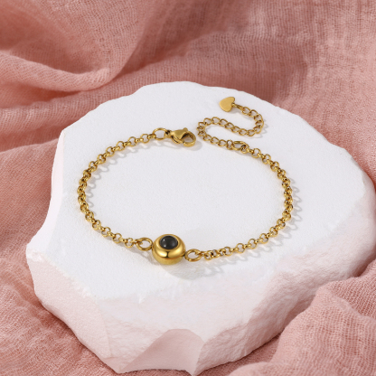 Personalised Projection Photo Bracelet Stainless Steel Adjustable Bracelet Valentine's Day Birthday Personalised Gift for Her-Jessemade AU