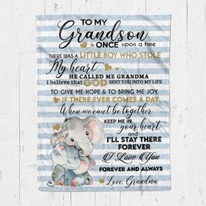 To My Grandson, Fleece Blanket-Jessemade AU