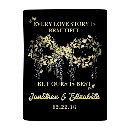 Personalised Couple Blanket Customised 2 Names & Date Blanket Gift for Him/Her - Every Love Story Is Beautiful, But Ours Is Best-Jessemade AU