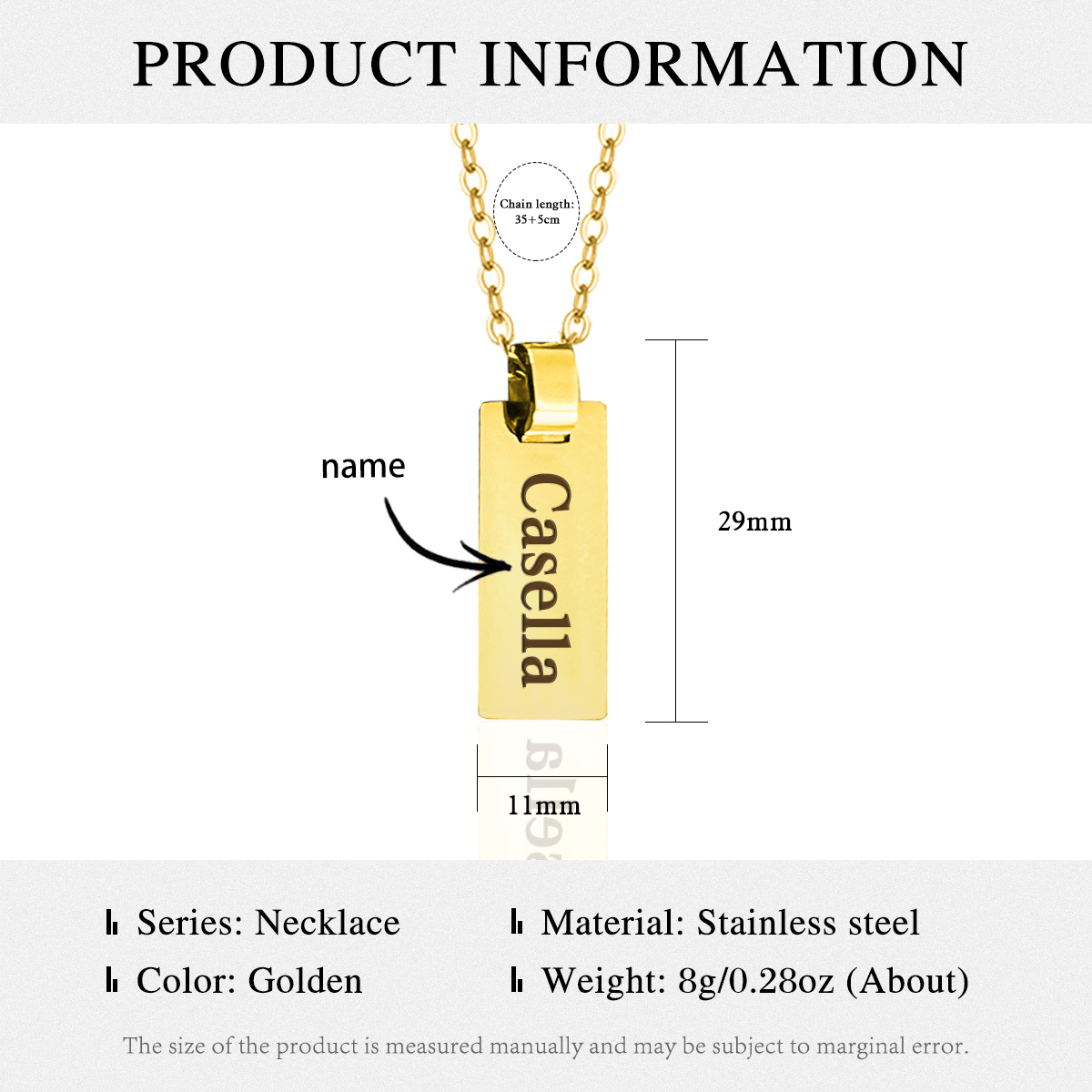 Personalised 1 Name Necklace Back To School Gold Necklace for Kids-Jessemade AU