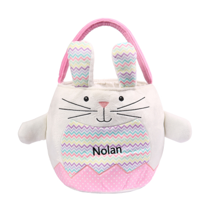Personalised Bunny Tote Bag Customised with Name Bunny Bucket Bag Easter Gifts-Jessemade AU