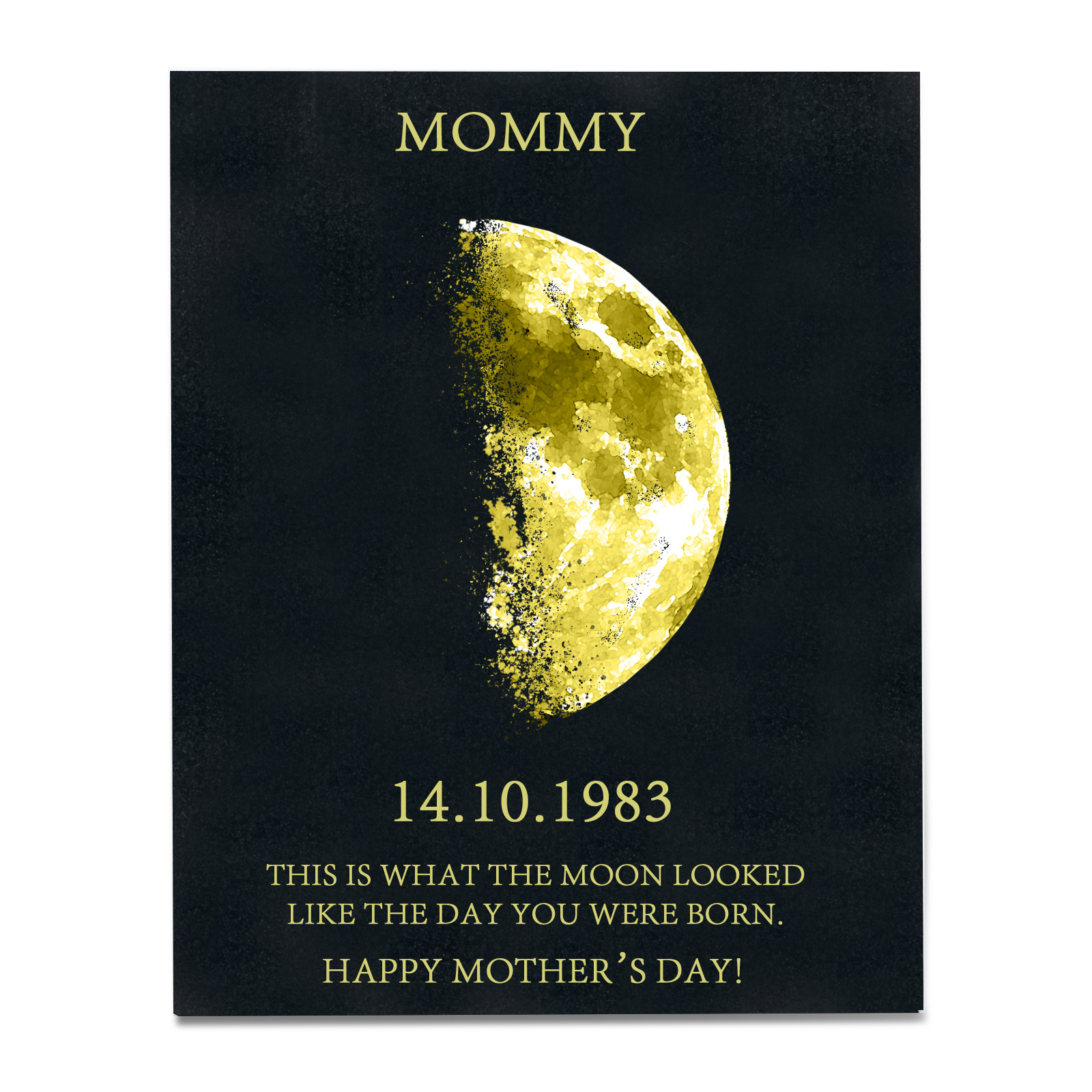 Personalised Wooden Plaque Custom Moon Phase & Text Home Decoration Gift for Grandma/Mother-Jessemade AU