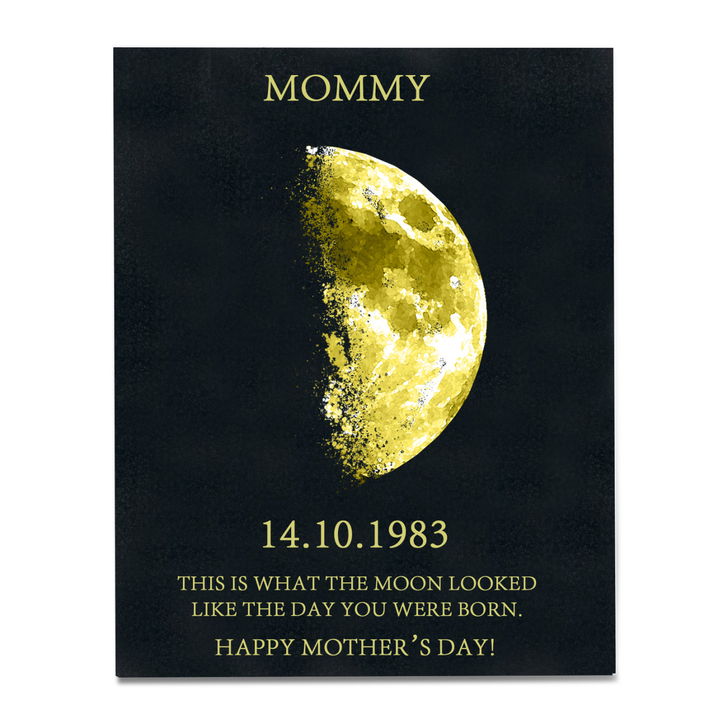 Personalised Wooden Plaque Custom Moon Phase & Text Home Decoration Gift for Grandma/Mother-Jessemade AU