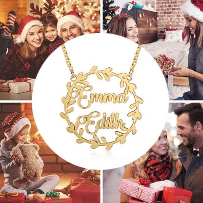 Personalised Circle Necklace Custom 2 Names Necklace Gift For Her-Jessemade AU