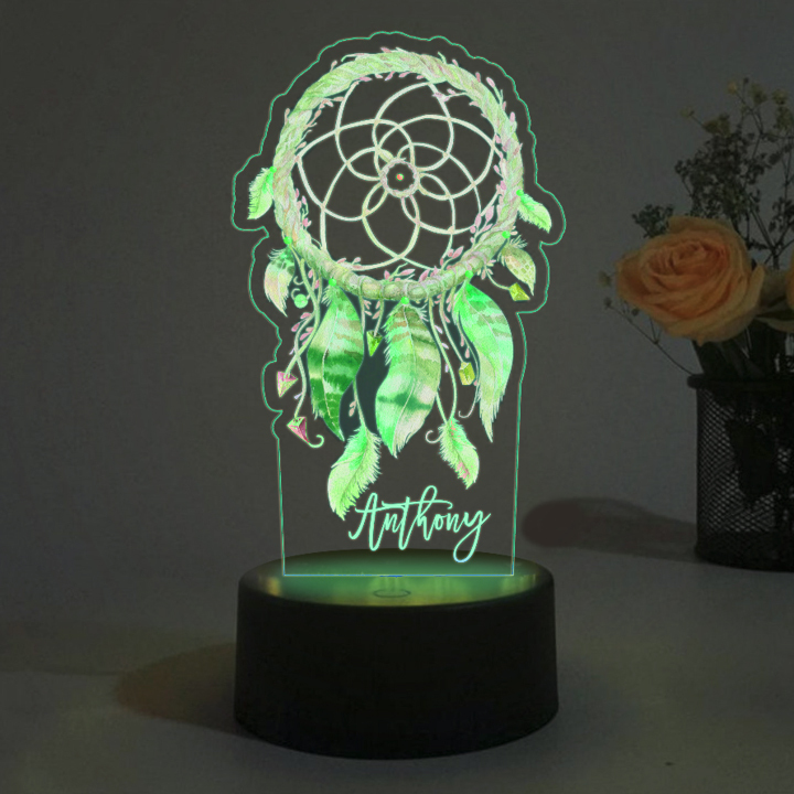 Personalised Dream Catcher Night Light Custom Name Gifts For Kids-Jessemade AU