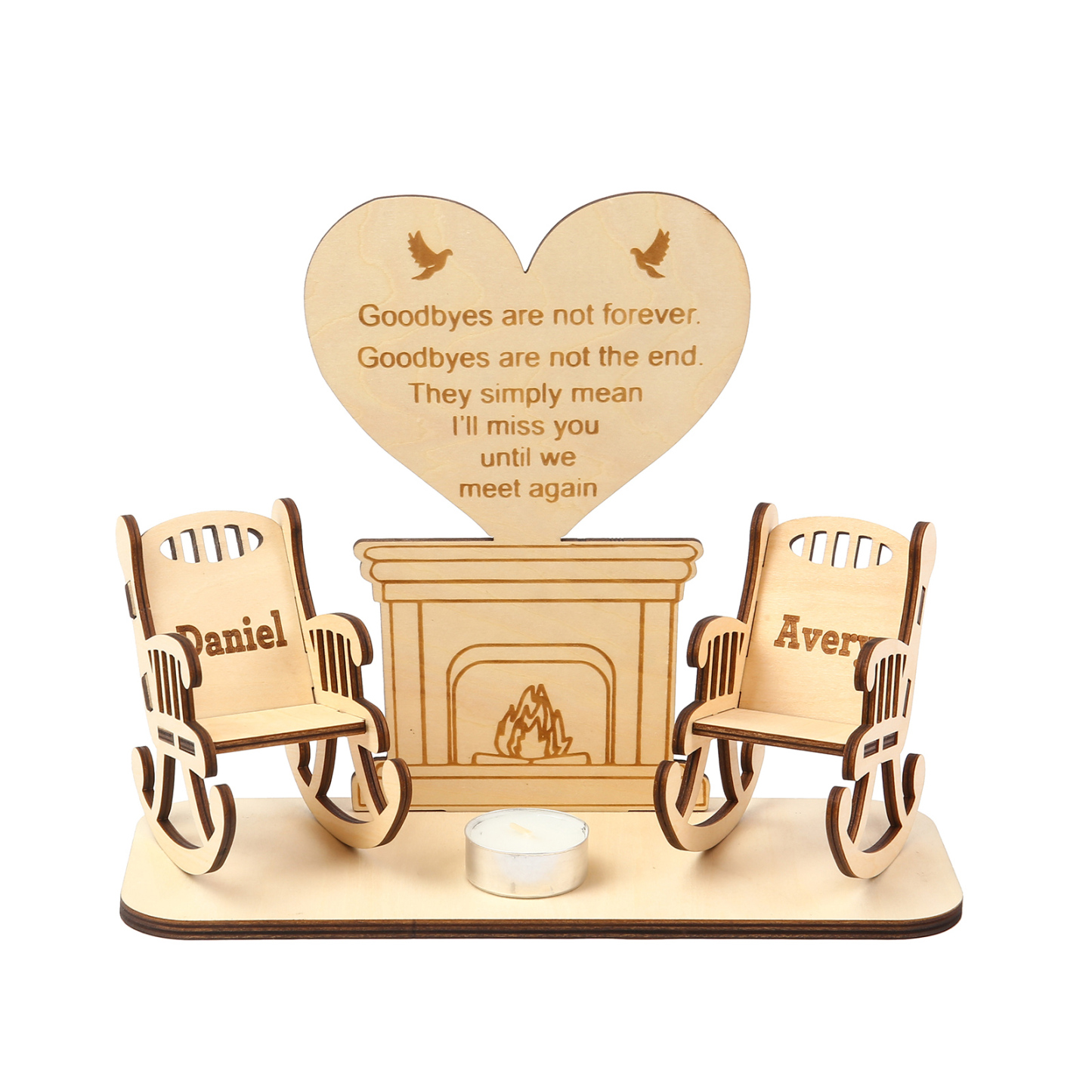 Christmas in Heaven Rocking Chair Ornament Custom 2 Names Memorial Gifts - Goodbyes Are Not Forever.-Jessemade AU