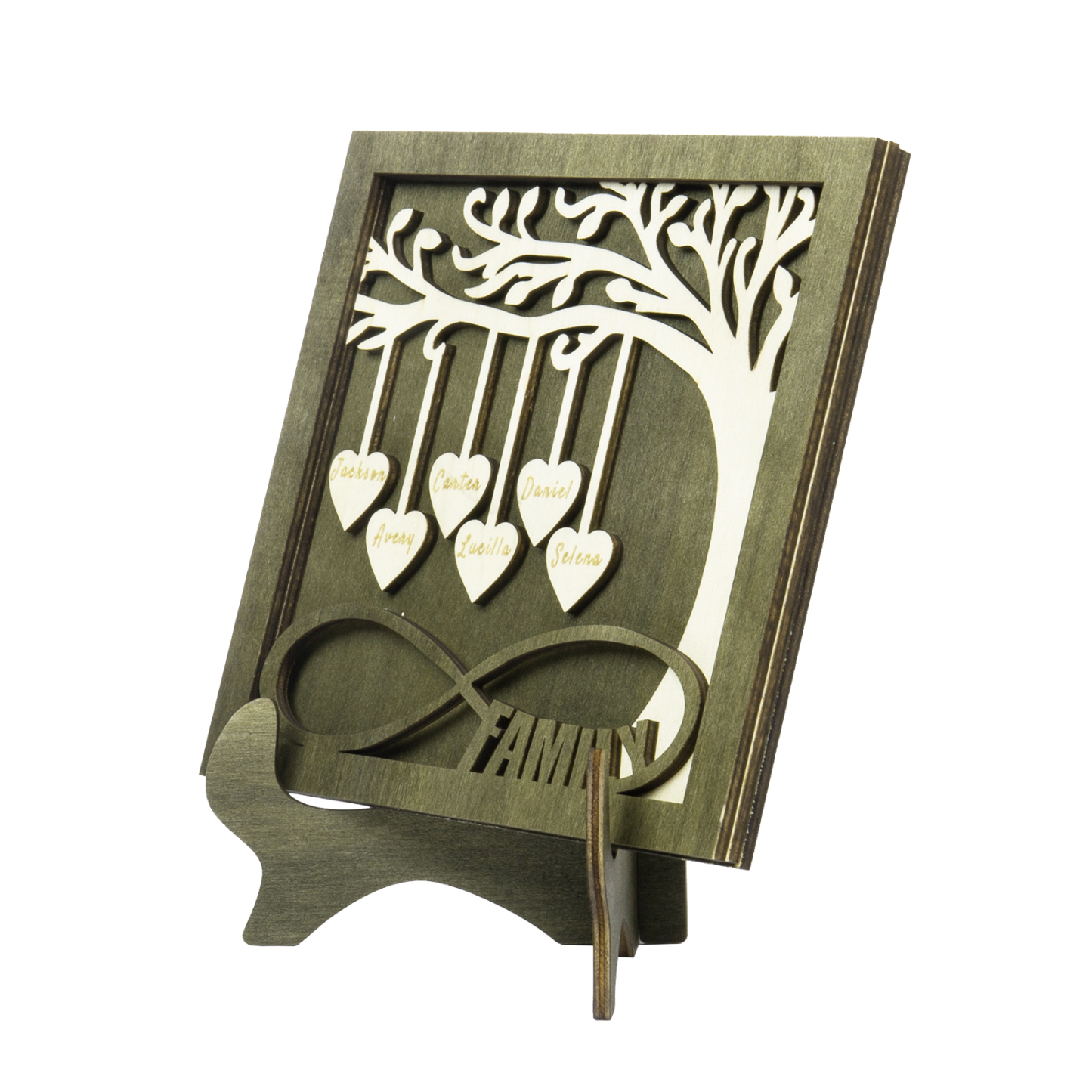 Custom Family Tree Sign with 6 Names Wooden Keepsake Gifts-Jessemade AU