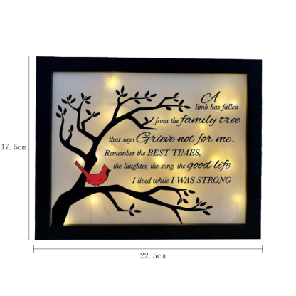Cardinal Frame A Limb Has Fallen Lighted Shadow Box Memorial Gifts-Jessemade AU