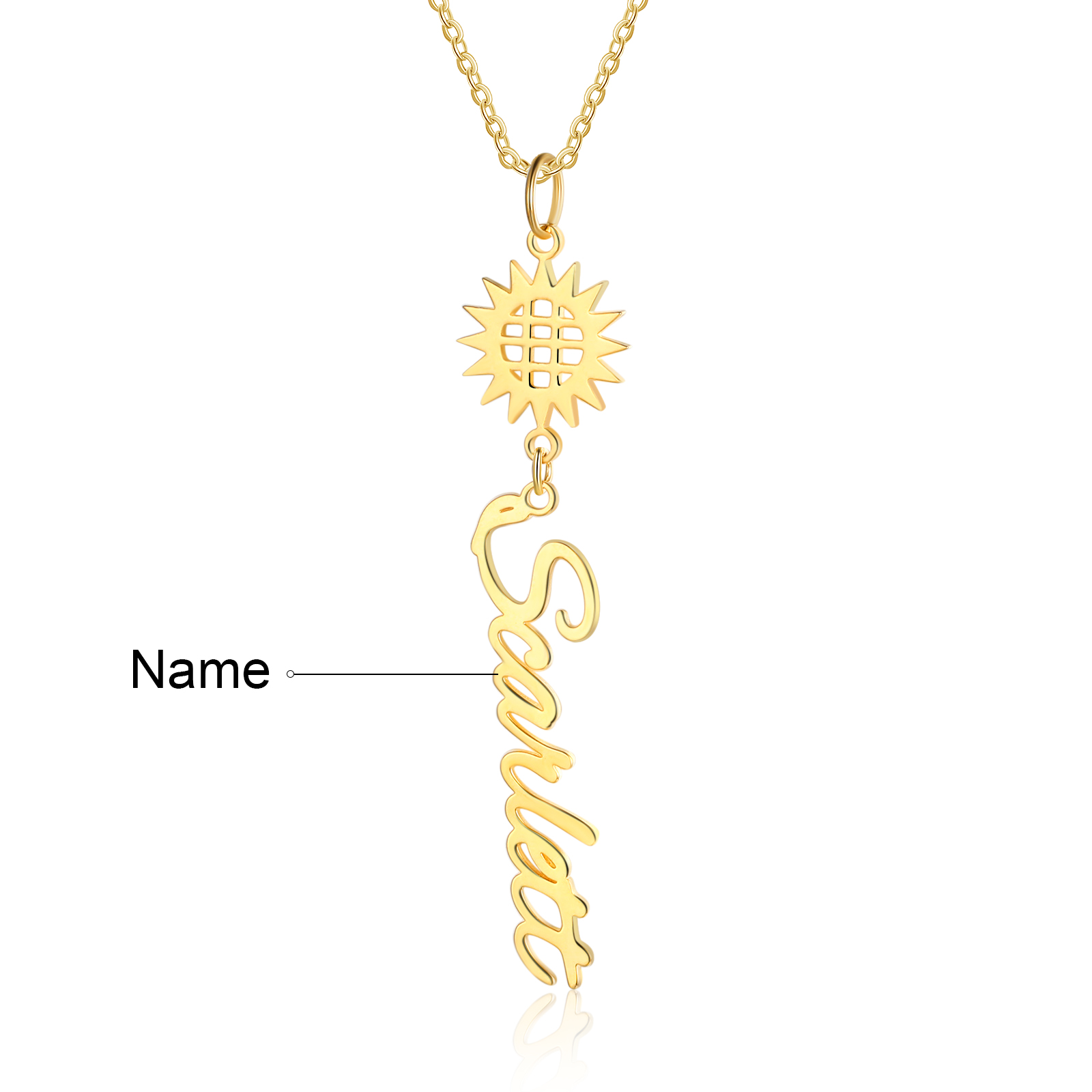 Mother's Day Gifts Personalised Sunflower Necklace Custom Name Necklace Gift for Her | Jessemade-Jessemade AU