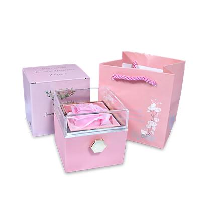 Rotatable Jewelry Box Enchanted Rose Jewelry Gift Package-Jessemade AU