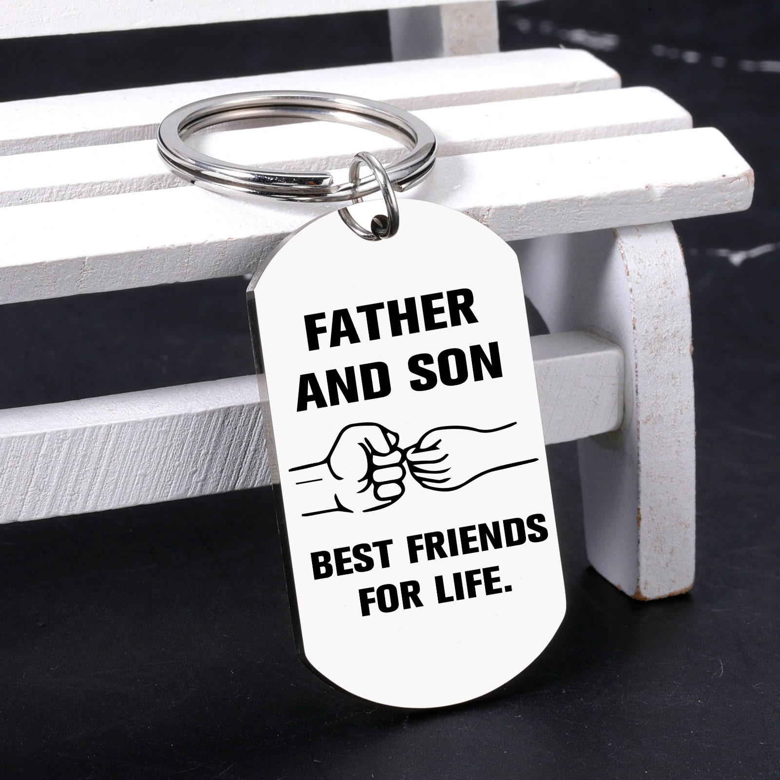 Father and Daughter Keychain Best Friends In Life Father Keyring Dad Gift From Daughter/Son-Jessemade AU