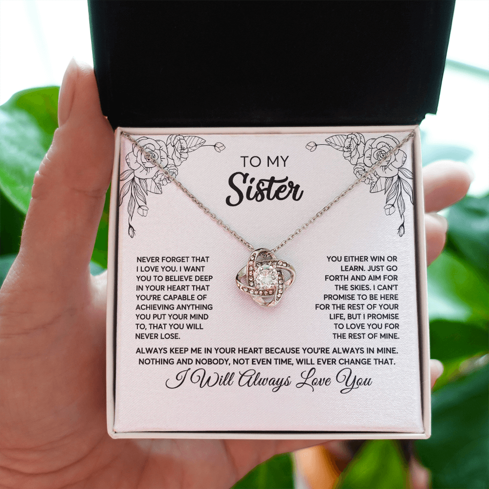 To My Sister Love Knot Necklace Special Birthday Gift for Sister - I Will Love You Always-Jessemade AU