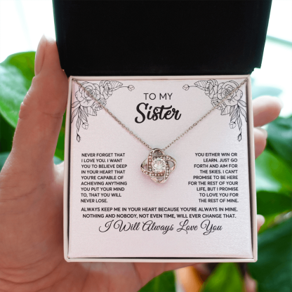 To My Sister Love Knot Necklace Special Birthday Gift for Sister - I Will Love You Always-Jessemade AU
