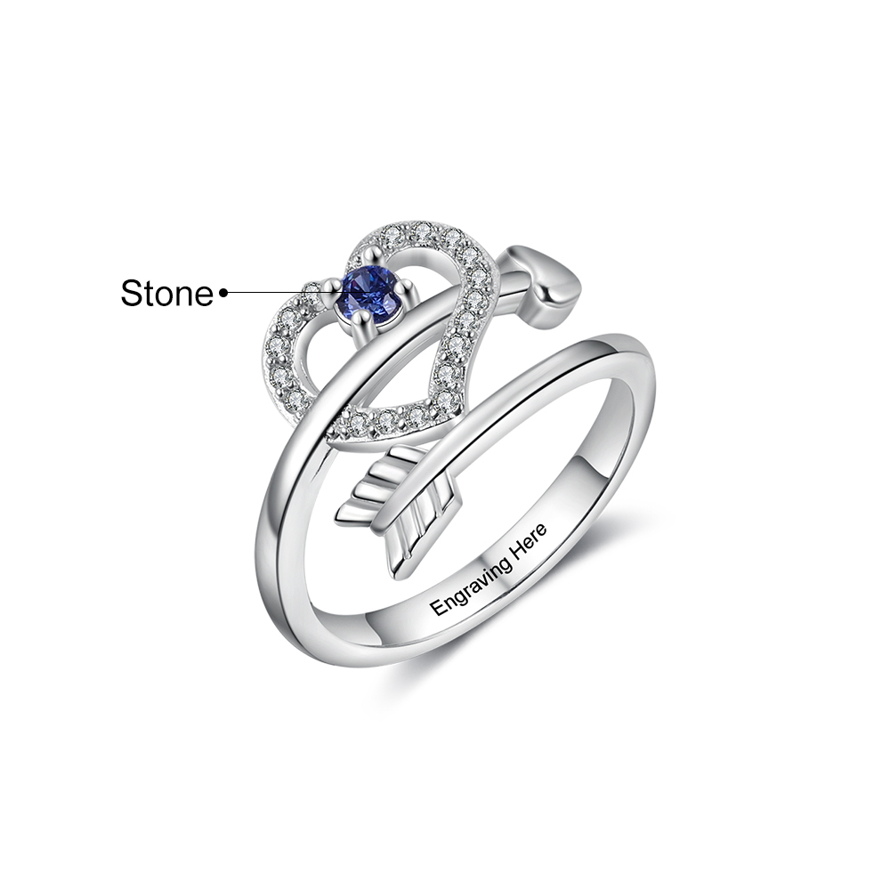 1 birthstone Heart Customised For Mom-Jessemade AU