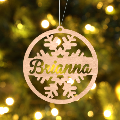 Customised Name Christmas Ornaments Snowflake Circle Ornament Personalised Gifts for Family Friends-Jessemade AU
