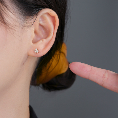 Women's Earrings Maple Leaf Earrings Silver Earrings Birthday Gift For Her-Jessemade AU