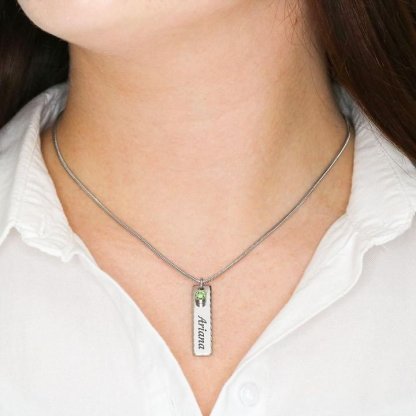 Personalised Bar Necklace With 1 Birthstone Bar Necklace For Mother-Jessemade AU