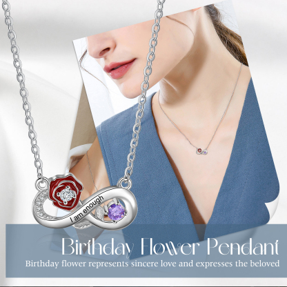 Personalised June Birthflower Necklace With Birthstone Gift For Women-Jessemade AU