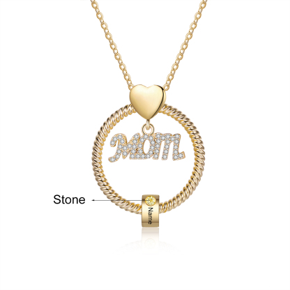 Personalised Necklace With 1 Birthstone Engraved Names Gift For Mother-Jessemade AU