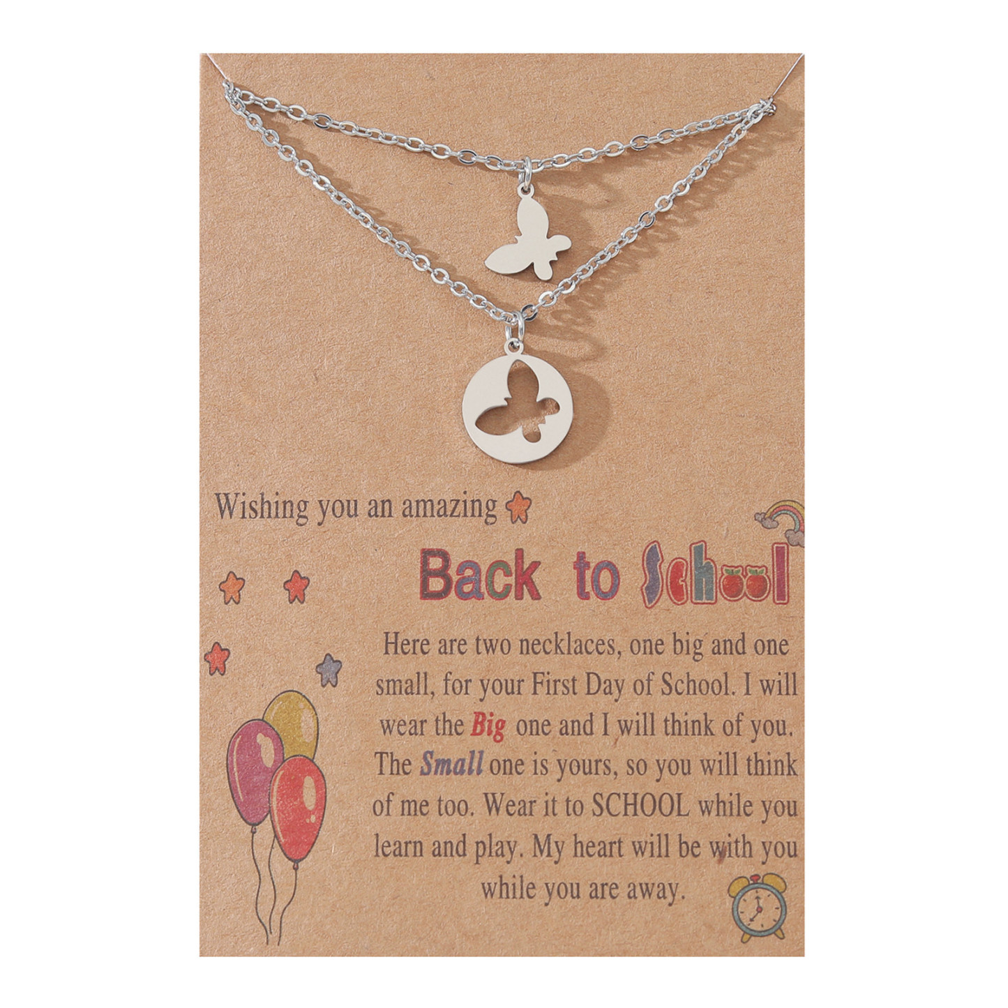 Necklaces for Women Dainty Teen Butterfly Necklaces Size Adjustable for Mother and Daughter-Jessemade AU