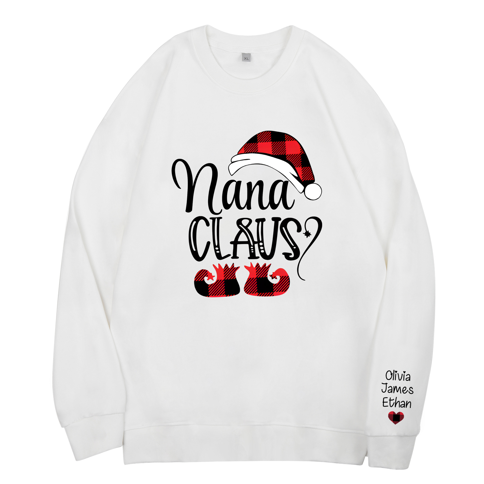 3 Names - Personalised Christmas Sweatshirt Custom Name & Text Sweatshirt Nana Claus Sweatshirt Gift for Family -Jessemade AU