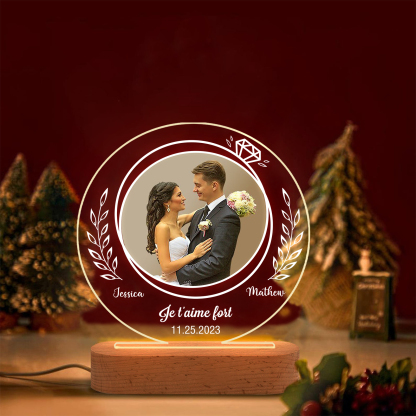 Personalised Couple Photo Night Light Customised 2 Names & Date & Text LED Lamp Romantic Gifts for Him/Her-Jessemade AU