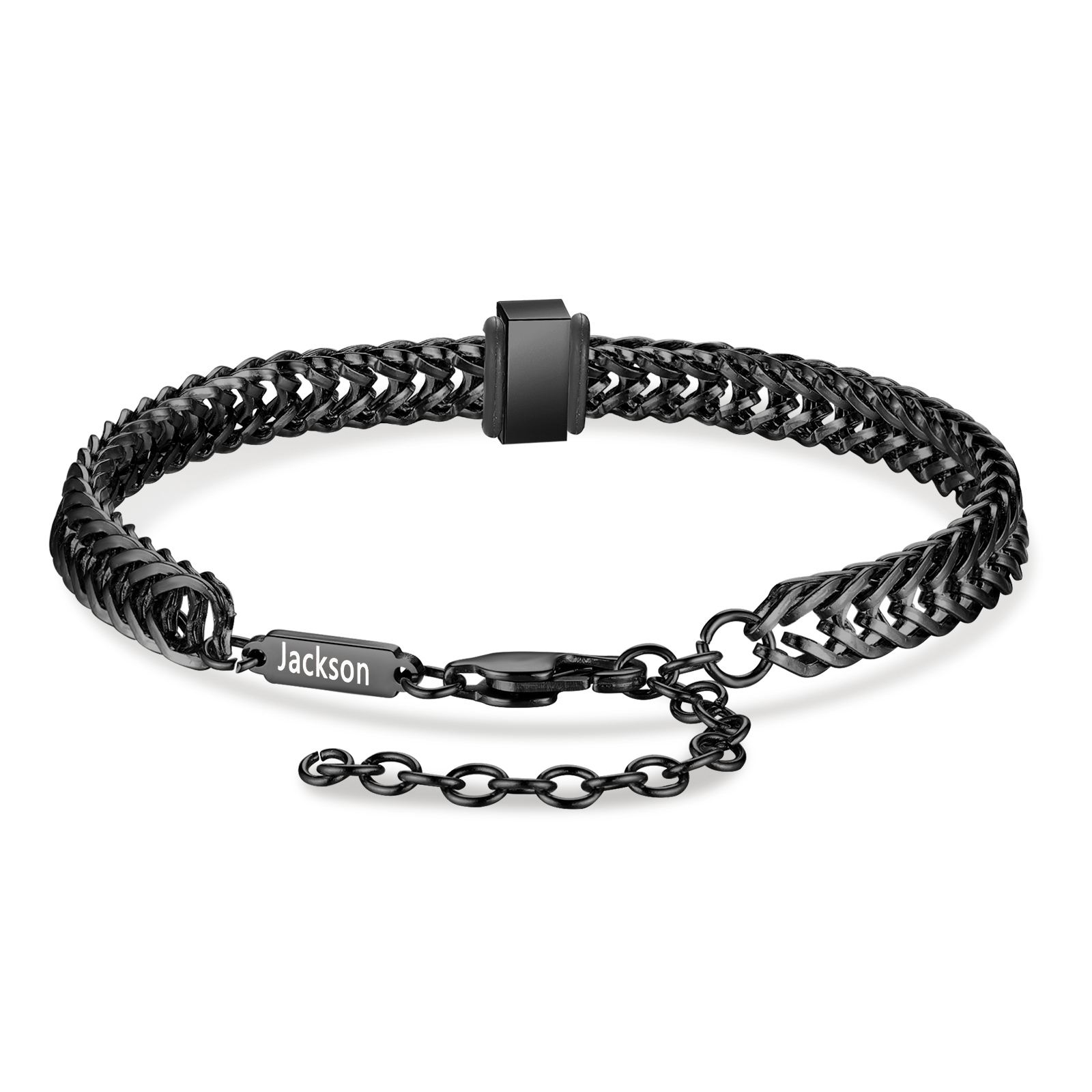 Personalised Men's Beaded Bracelet Custom 2 Names Adjustable Bracelets Stainless Steel Gifts for Him-Jessemade AU