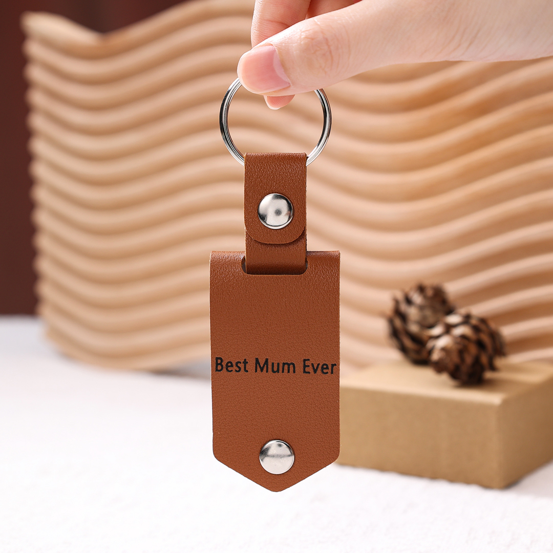Personalised Photo Keychain Custom Text Leather Keyring Couple Keychain Gifts for Him/her-Jessemade AU