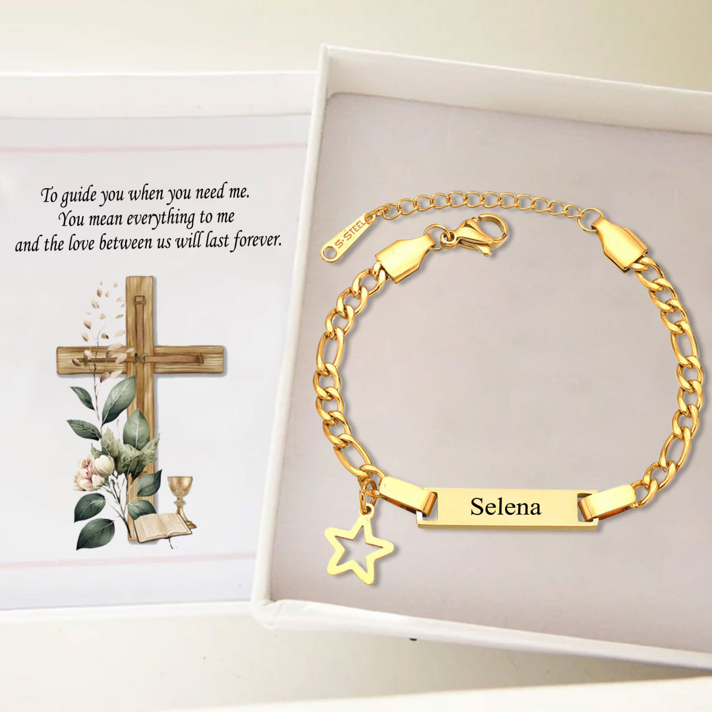 Custom Name Bracelet Personalised Cuban Chain Bracelet Star Bracelet Love Gifts-Jessemade AU