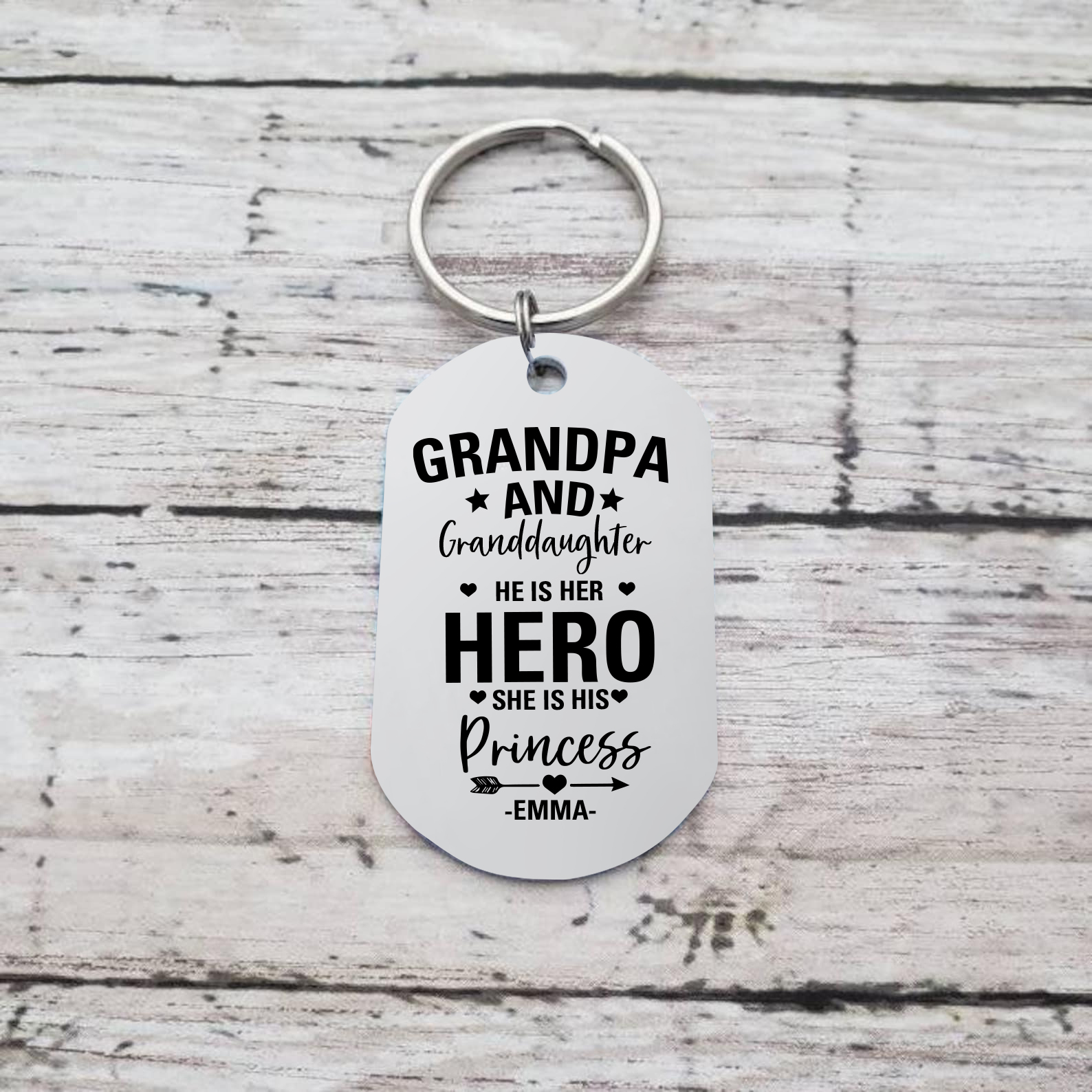 Personalised Photo and Name Keychain Granddaughter and Grandpa Keychain Grandparents' Day Gift-Jessemade AU