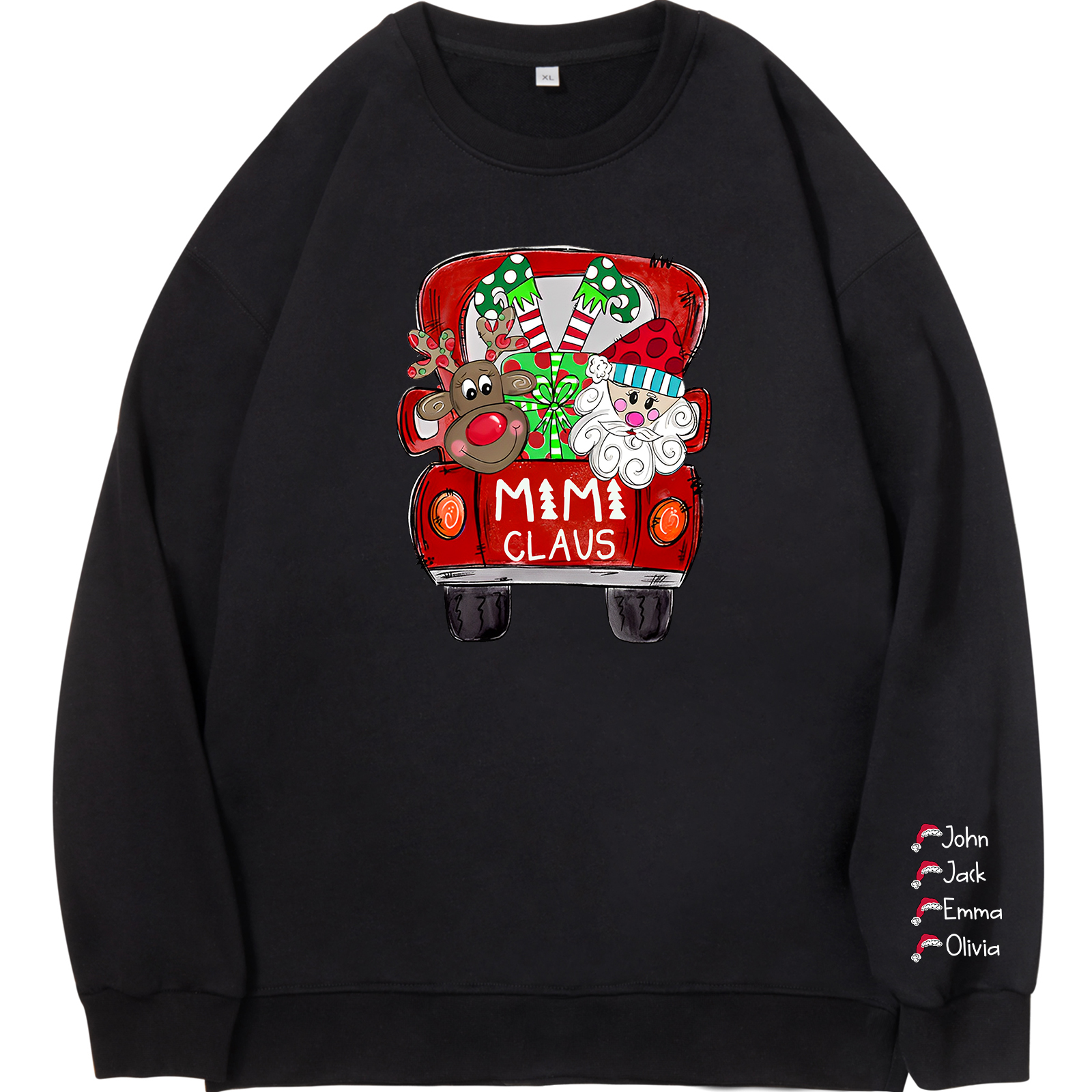 4 Names - Personalised Christmas Sweatshirt Custom Name & Text Sweatshirt Mimi Claus Sweatshirt Gift for Family -Jessemade AU