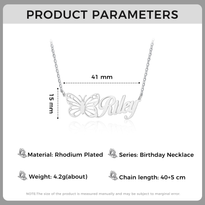Personalised Birth Month Butterfly Name Necklace Classic Jewelry Gift For Her-Jessemade AU