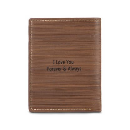 Personalised Leather Wallet Engraved Photo Folding Wallet Short Purse Love Gifts For Him-Jessemade AU