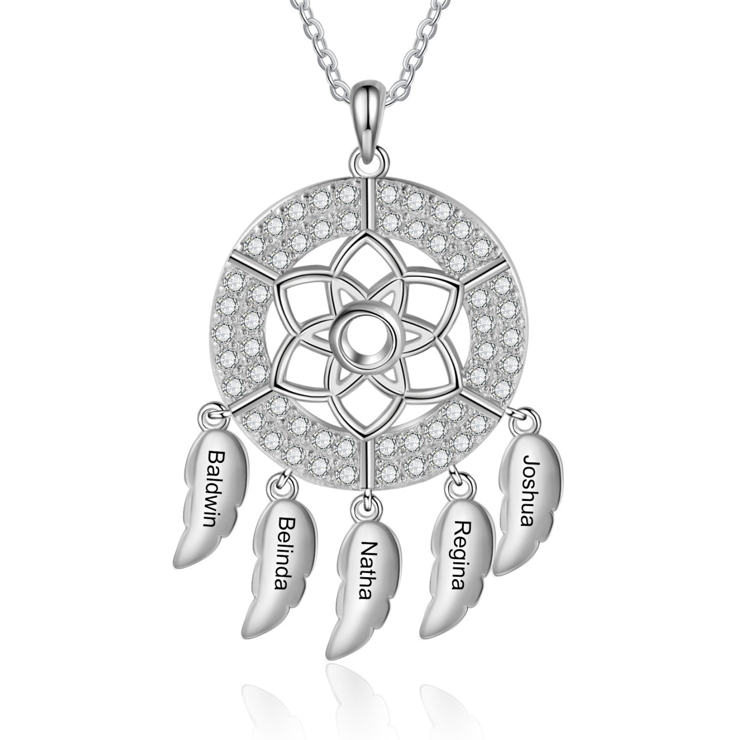 Personalised Dream Catcher Necklace Custom 5 Names Necklace Gifts For Her-Jessemade AU