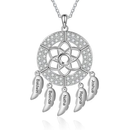 Personalised Dream Catcher Necklace Custom 5 Names Necklace Gifts For Her-Jessemade AU