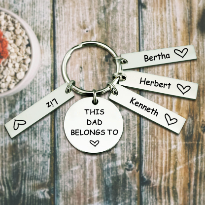 4 Names - Personalised Name Keychain Stainless Steel Keychain Special Gift for Mummy/Dad-Jessemade AU