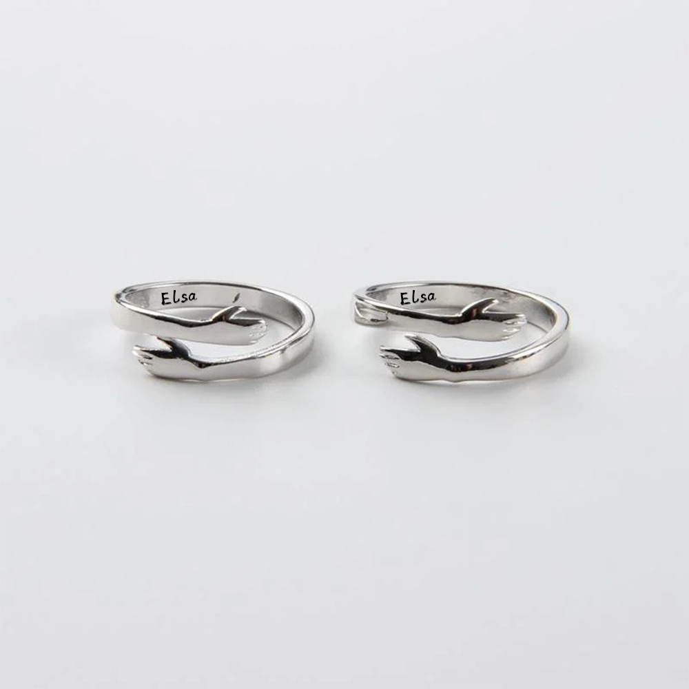 2024 New Couple Hug Ring Customised with Name Open Ring Gift for Her-Jessemade AU