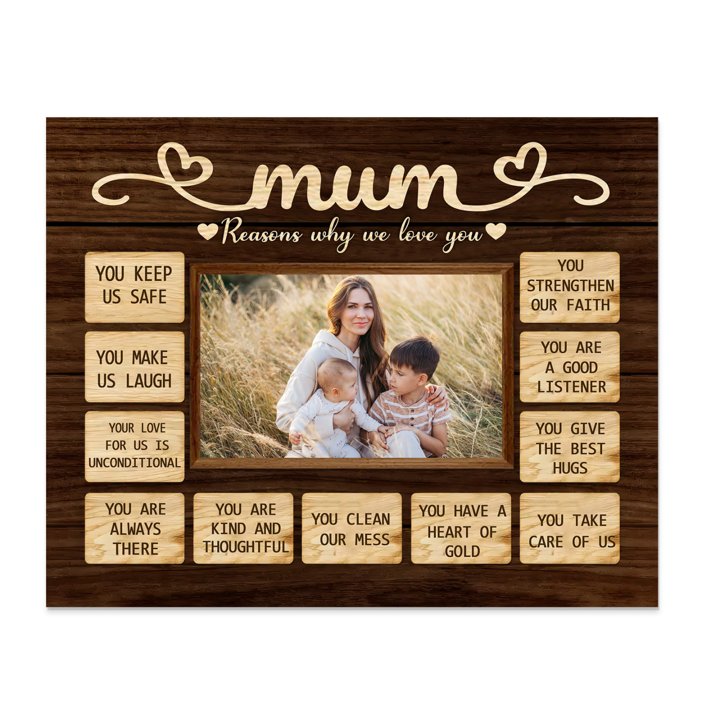 Personalised Photo Wooden Plaque Home Decoration Gifts for Mom/Mum - Reasons Why We Love You-Jessemade AU