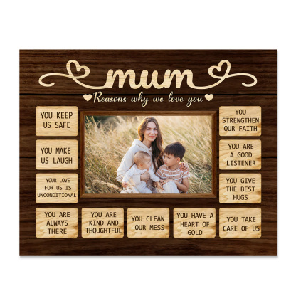 Personalised Photo Wooden Plaque Home Decoration Gifts for Mom/Mum - Reasons Why We Love You-Jessemade AU