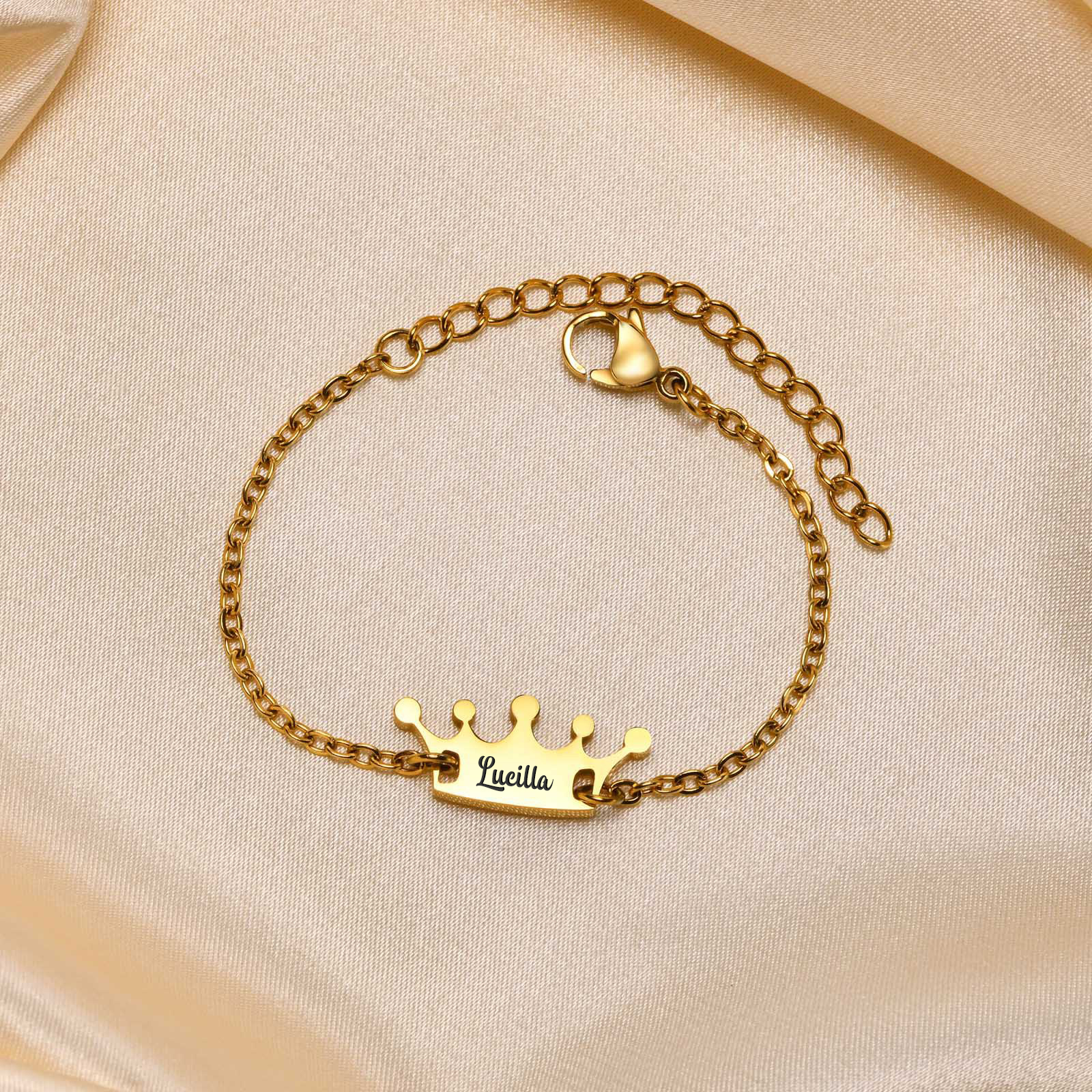 Personalised Crown Bracelet Custom Name Bracelet for her-Jessemade AU