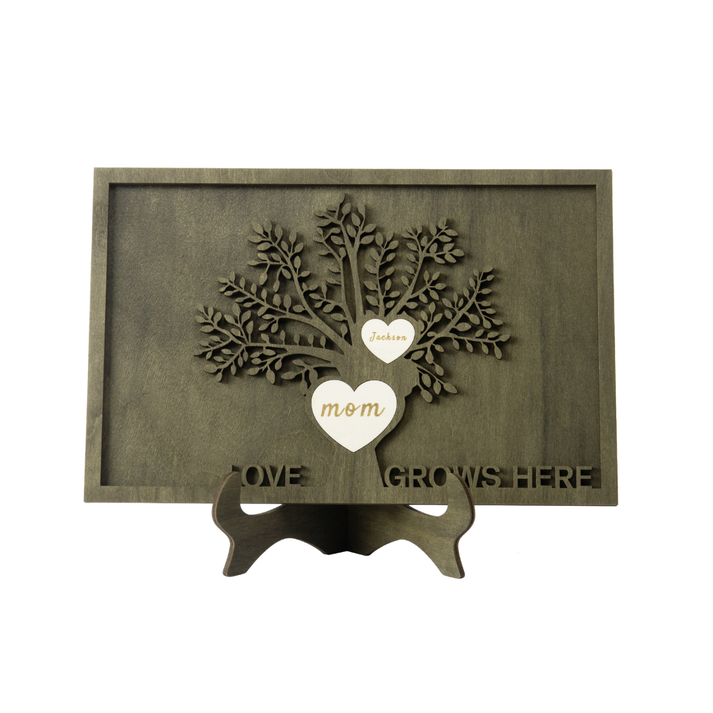 Family Tree Wood Frame Personalised Family Tree Sign Custom 2 Names Plaque-Jessemade AU