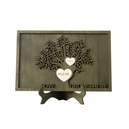Family Tree Wood Frame Personalised Family Tree Sign Custom 2 Names Plaque-Jessemade AU