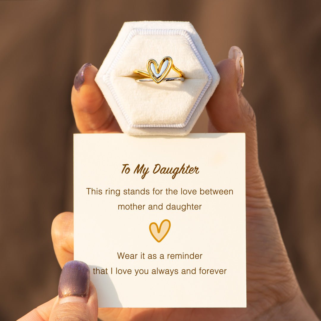 To My Daughter, reminder that I love you always and forever, Heart Ring With Card, Gifts For Her-Jessemade AU