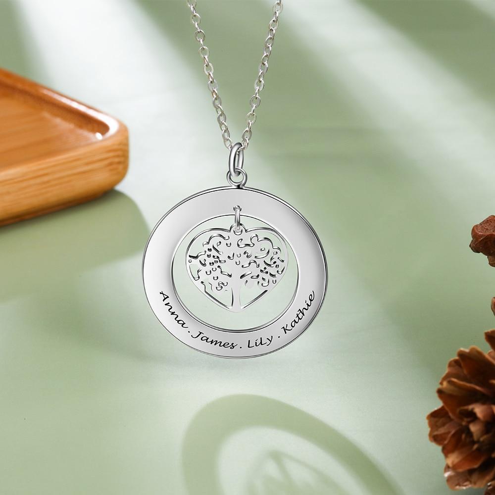 Personalised Family Tree  Engraving Necklace-Jessemade AU